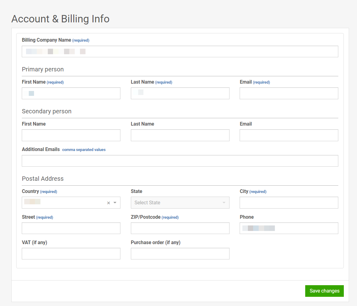 Editing or adding your billing information