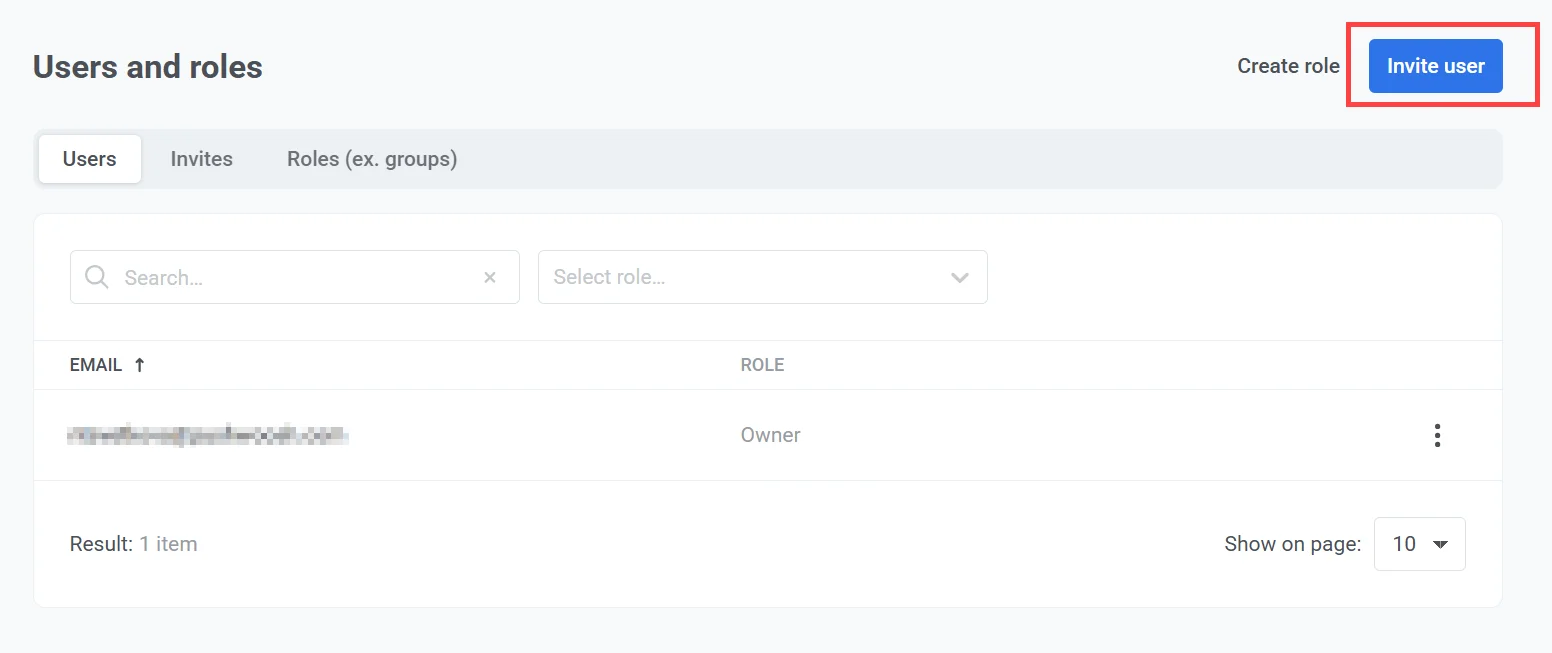 Pushwoosh 邀请用户对话框以添加团队成员
