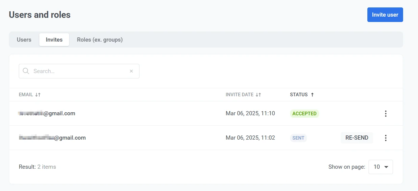 Pushwoosh 邀请状态接受和发送列表
