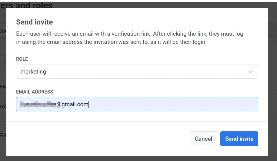 Pushwoosh 发送邀请表单,包含电子邮件字段