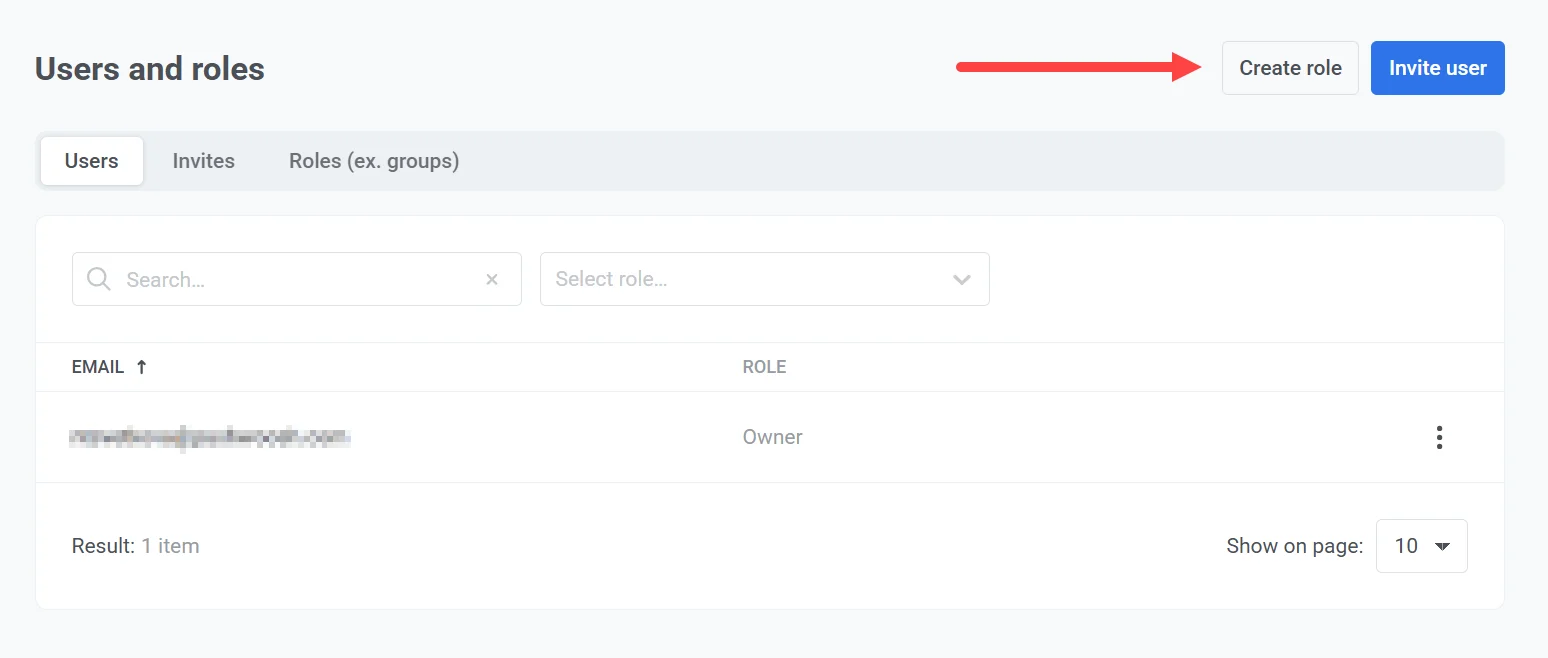 Pushwoosh 在用户和角色中创建角色按钮