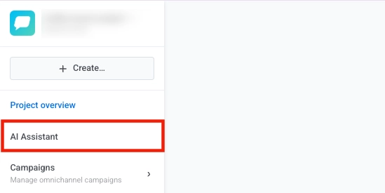 AI Assistant button in Pushwoosh Control Panel