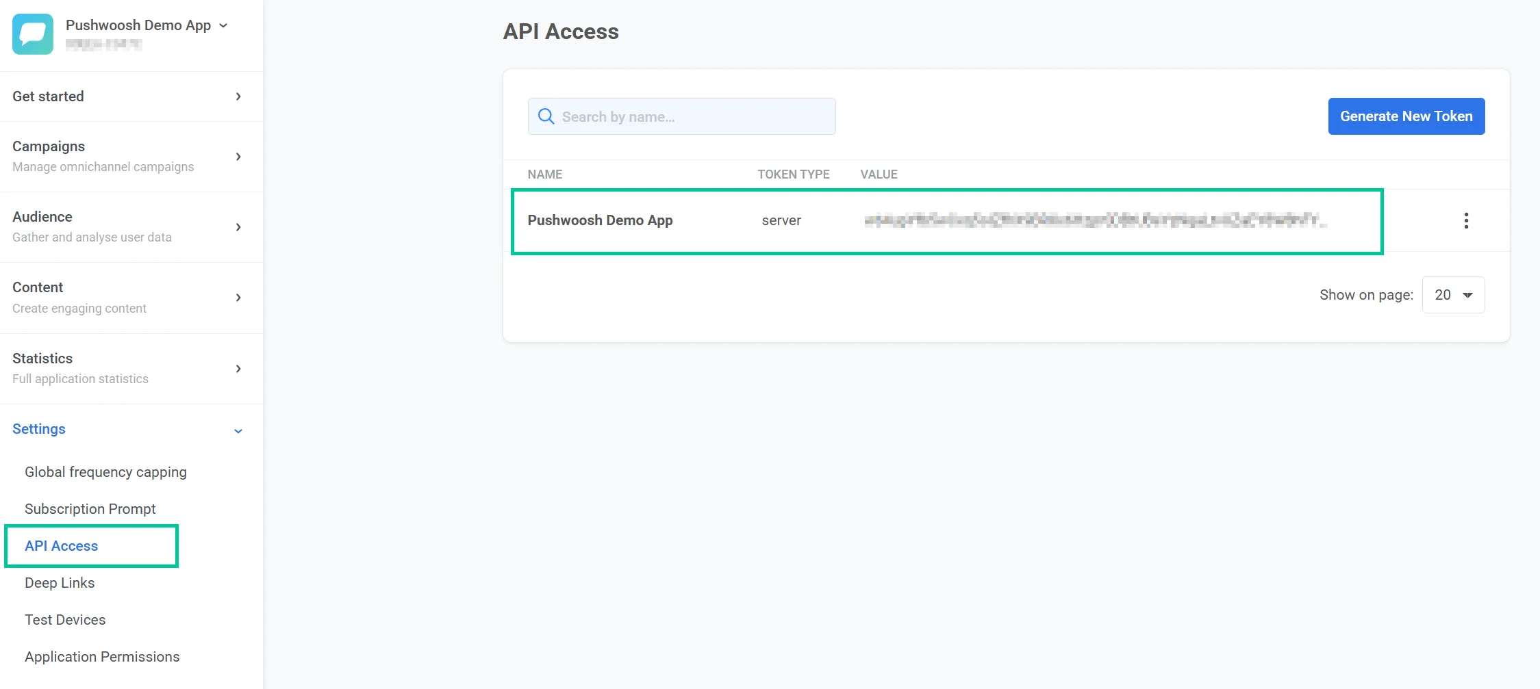 Pushwoosh Demo App token