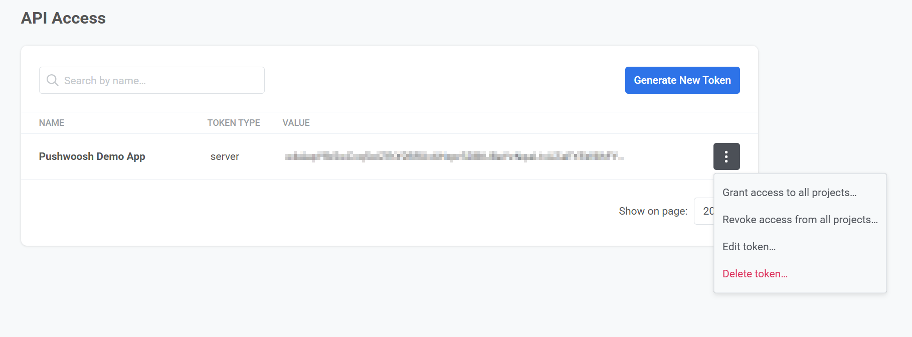 Manage a token