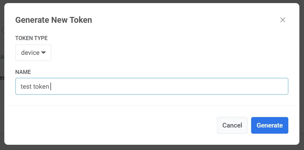 Generate a New Token
