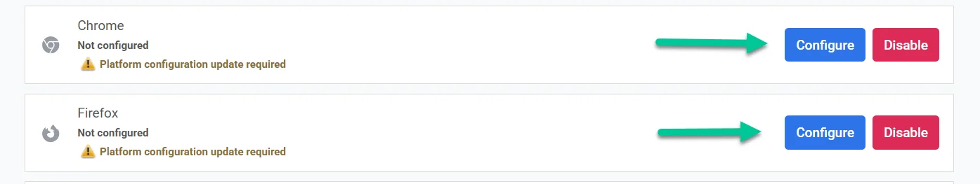 Настройка Chrome и Firefox