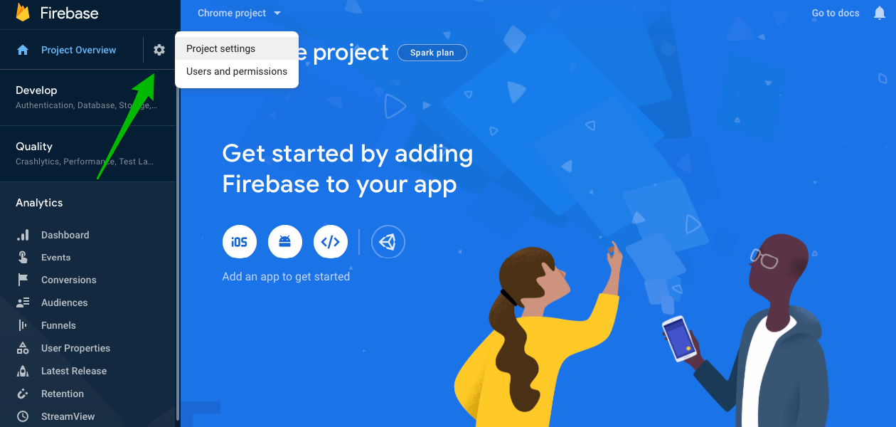 enter your **Firebase project credentials**