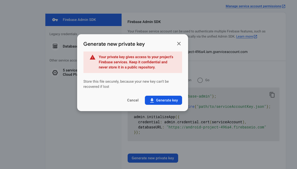Generate key pair