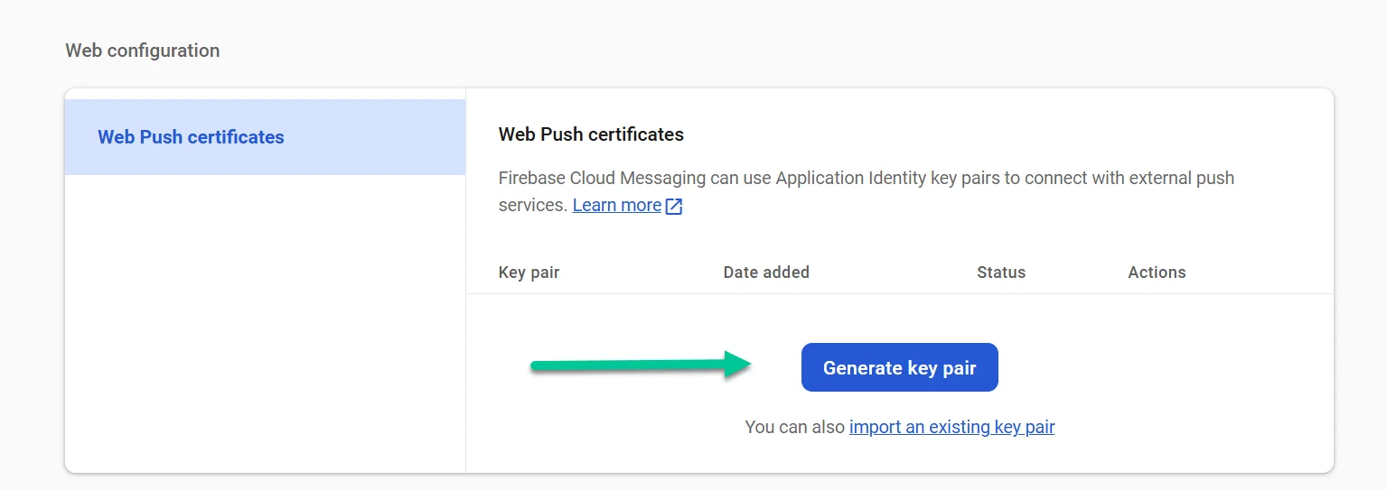 Сгенерировать пару ключей
