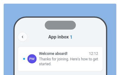 Classic App Inbox layout preview with icon, title, and message in the inbox list
