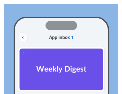 Banner App Inbox layout preview showing a full-width image with no title or message