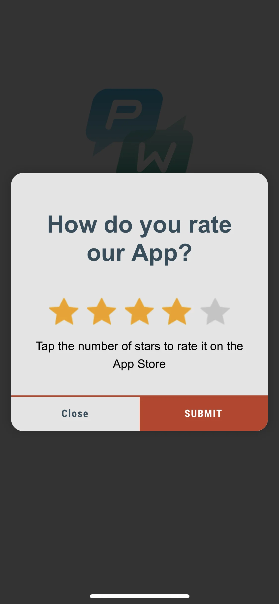 Rich media in-app message with customized background color matching the app design