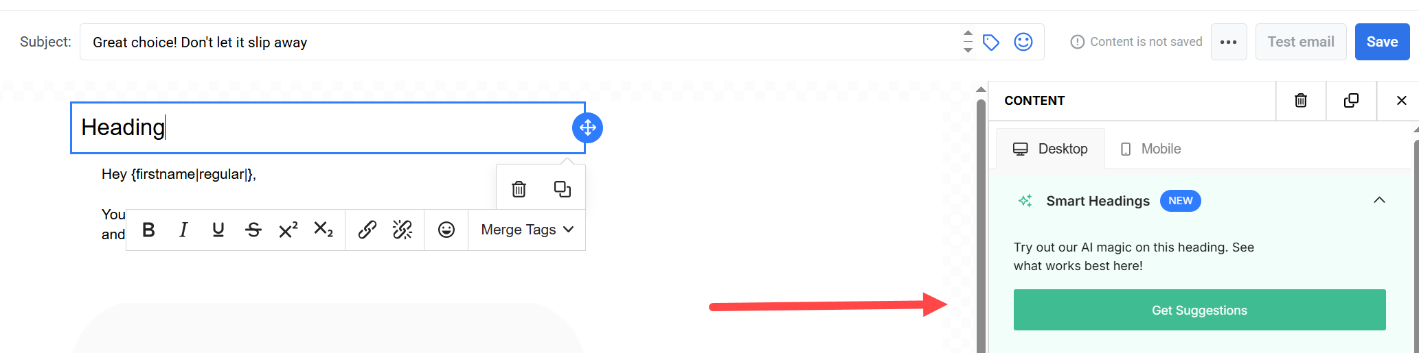 Smart headings AI