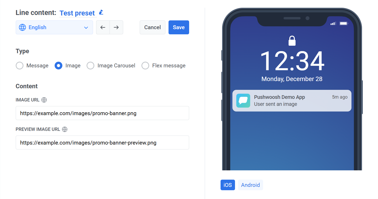 Create image message content