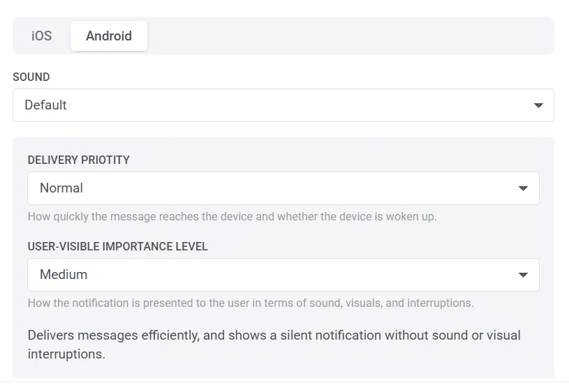 إعدادات إشعارات Android