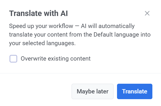 Translate with AI