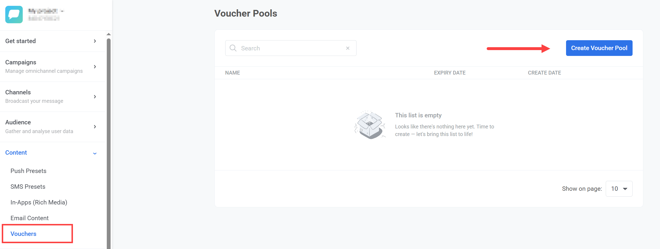 Create a voucher pool
