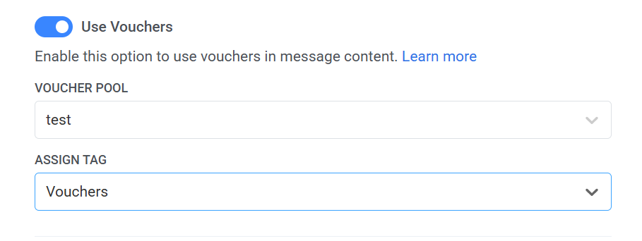 Enable the Use Vouchers option