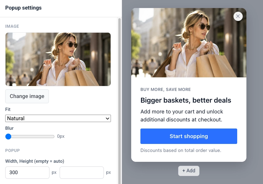 The redesigned web popup editor with Colors, Image, and Layout controls