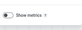 Show metrics toggle at the bottom of the Canvas settings panel