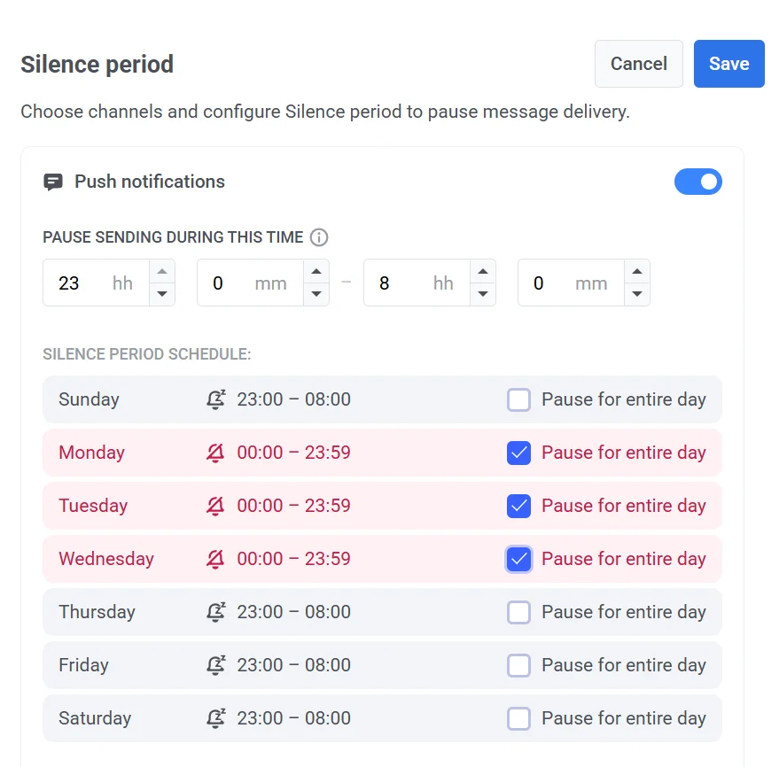 按天自定义时间表