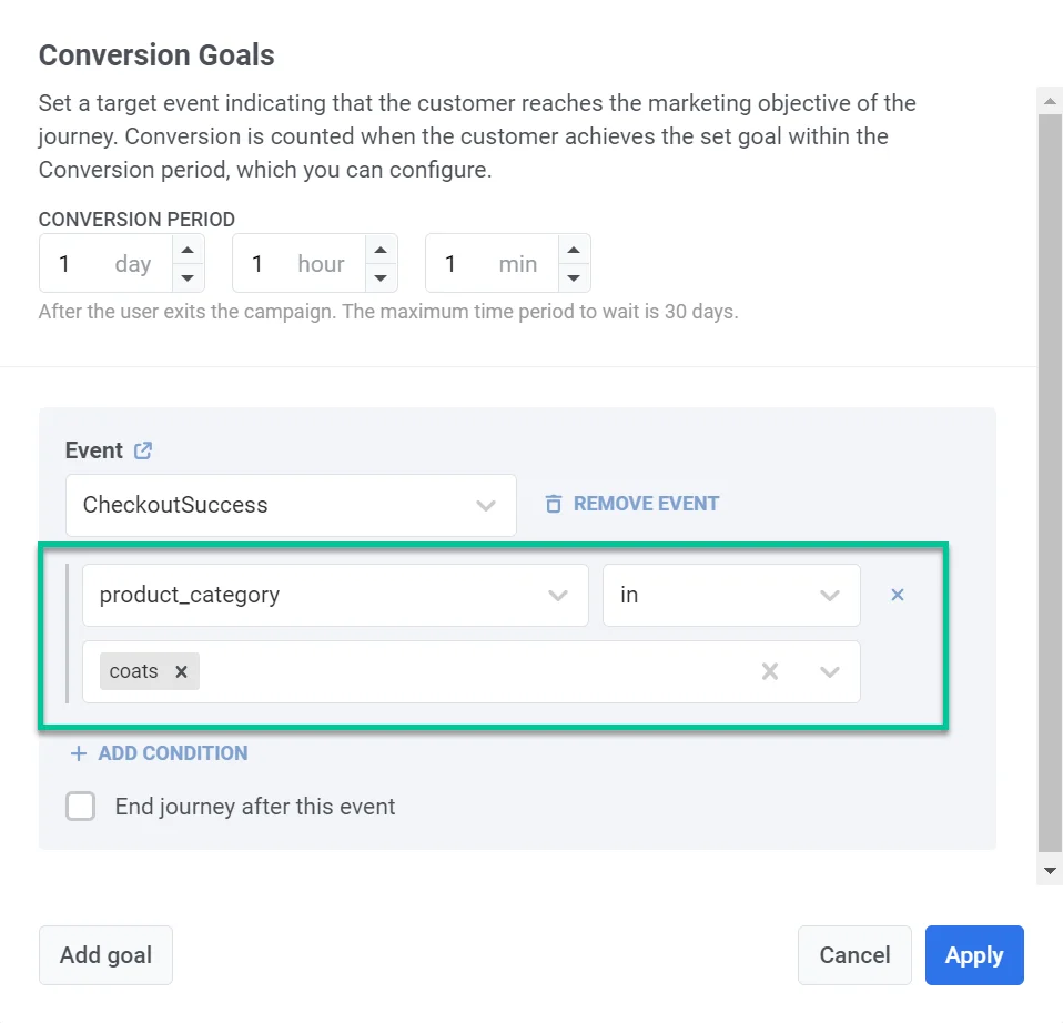 为事件属性添加条件