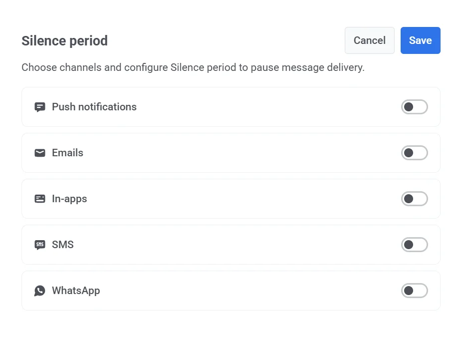 为静默期选择渠道