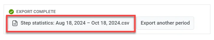 带有导出统计文件下载链接的导出确认消息