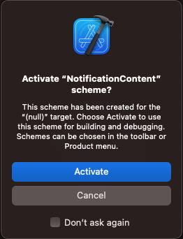 Activate Notification Content Scheme