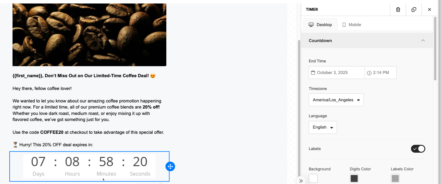 Adding a timer