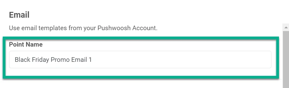 dando al punto del journey de correo electrónico un nombre descriptivo