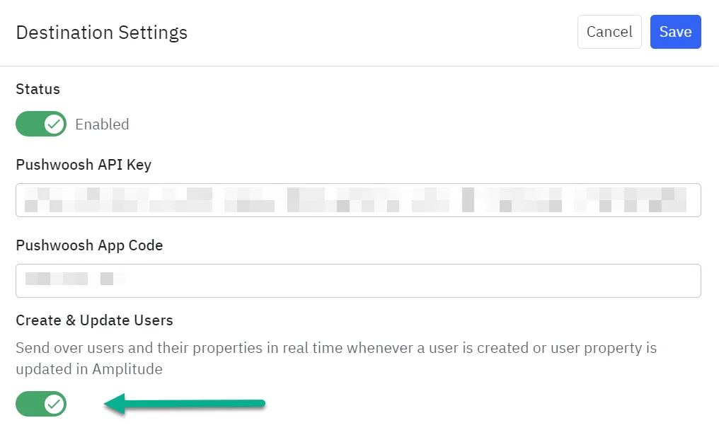 사용자 생성 및 업데이트 토글 옵션