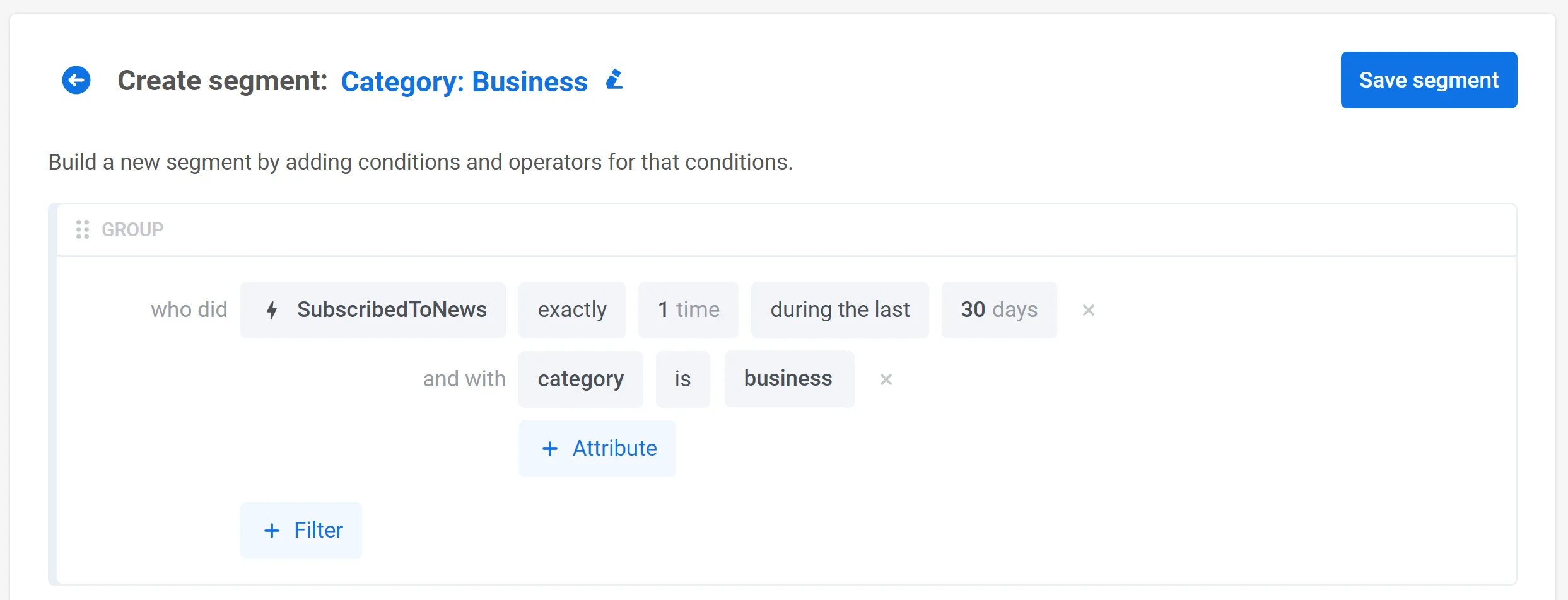 Segmentos de usuários baseados em atributos de categoria de notícias