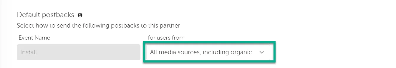 Configurando a seção de postback Padrão