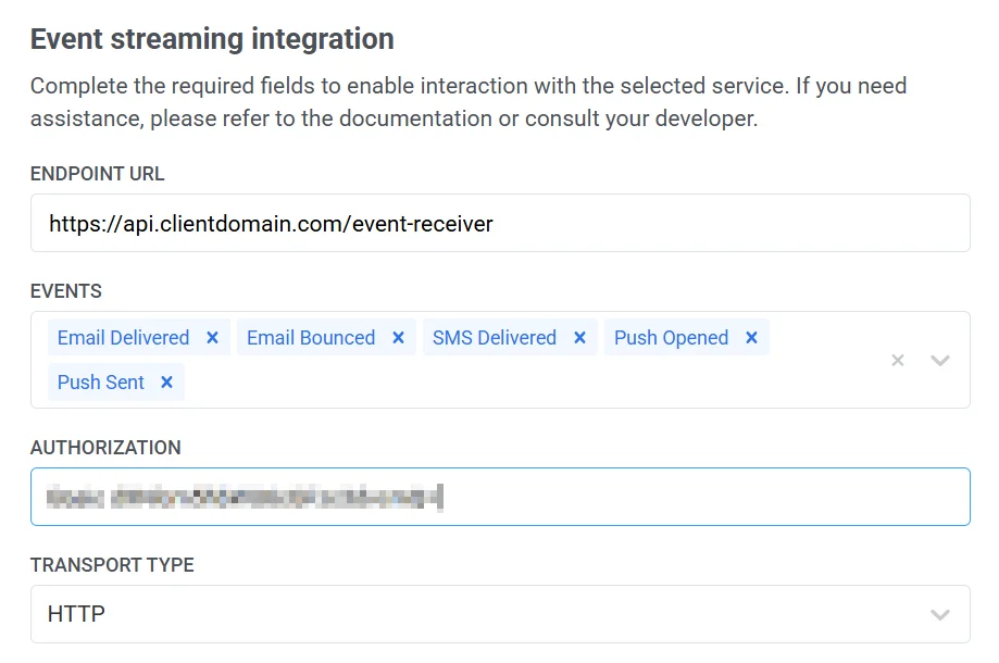Completar los campos necesarios