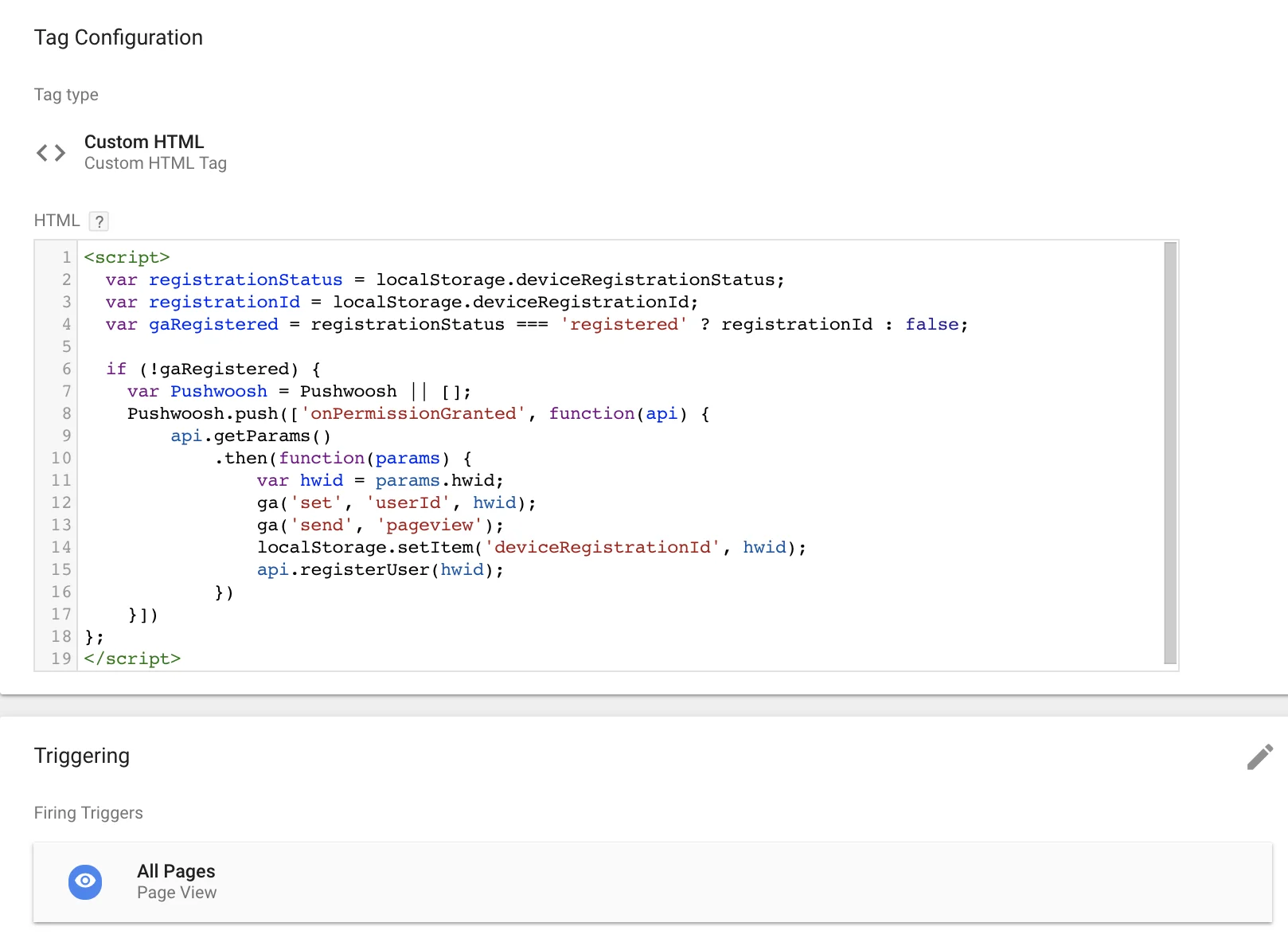 在 Google Tag Manager 中用于设置 User ID 的自定义 HTML 标签