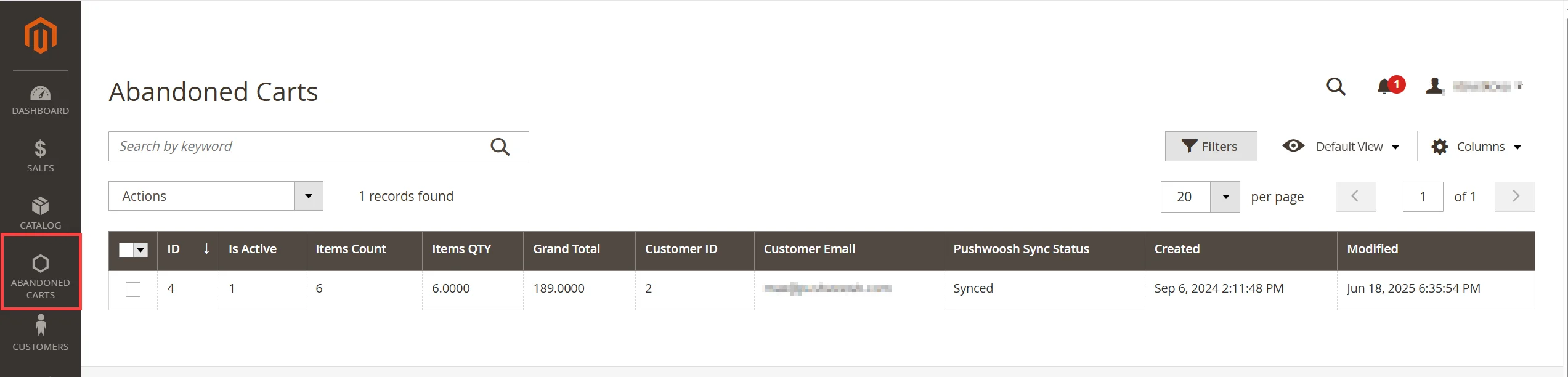 针对废弃购物车的 Sync to Pushwoosh 操作