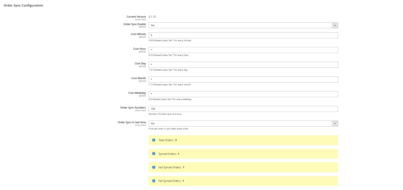 订单同步配置设置