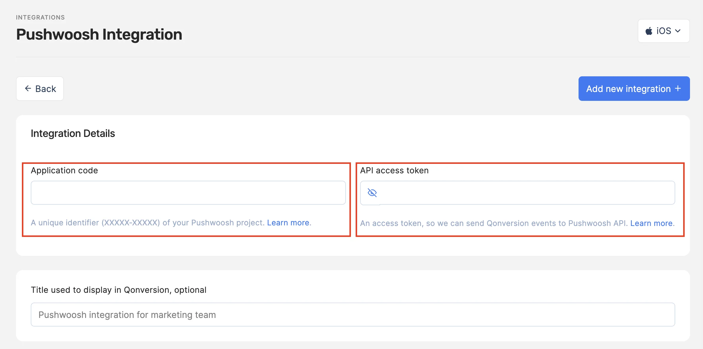 在 Qonversion 中配置 Pushwoosh 集成