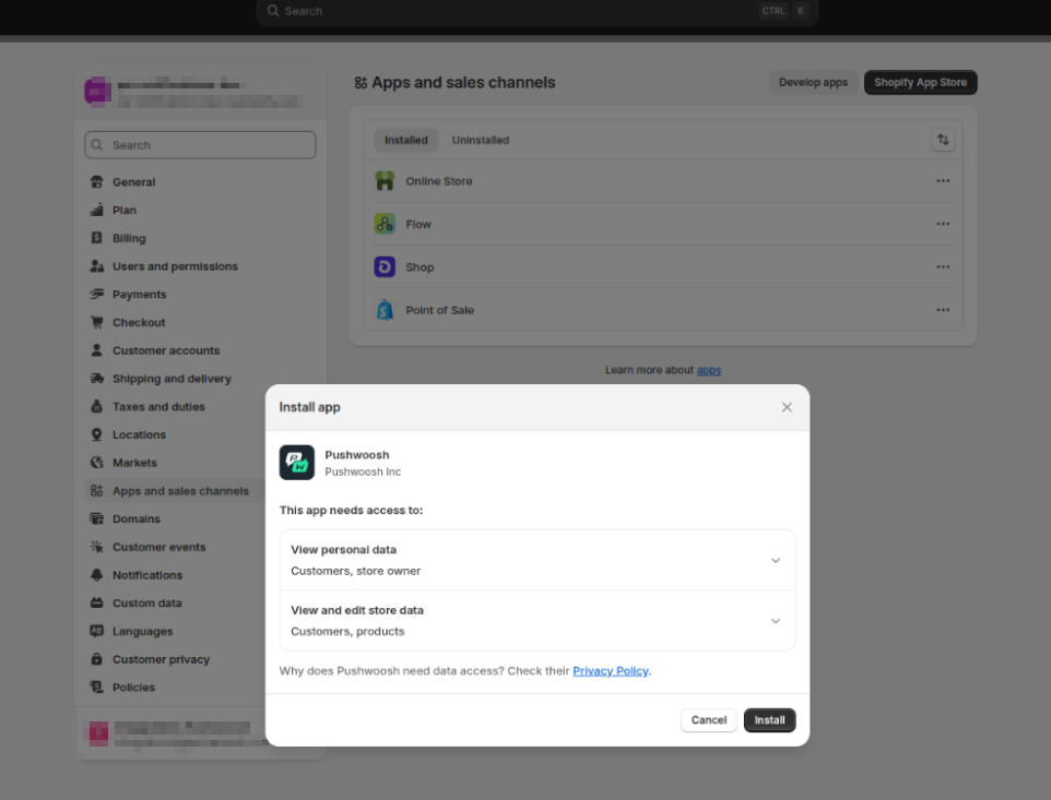 Install the Pushwoosh app