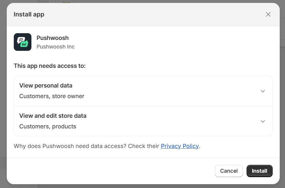Installation bestätigen