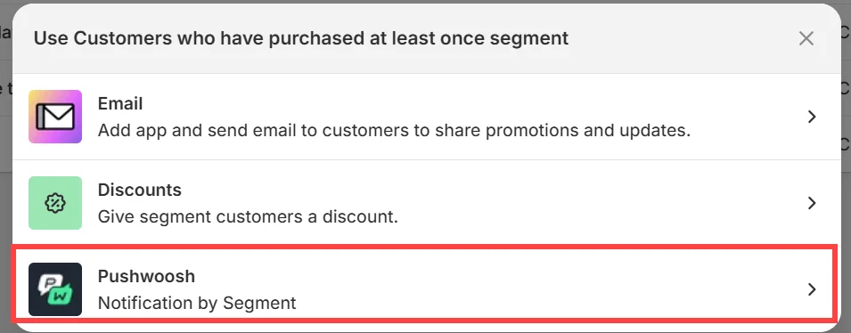 Benachrichtigung nach Segment