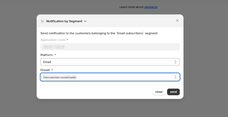 Fill out the message form