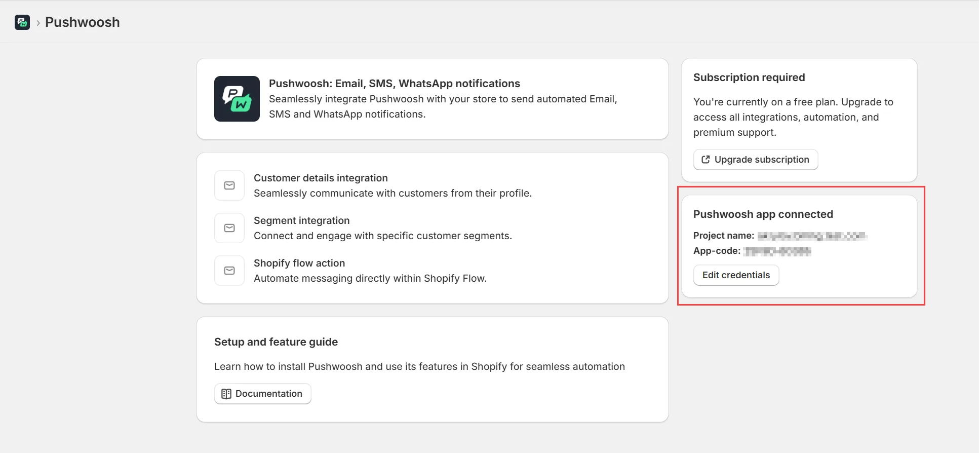 Pushwoosh-App verbunden