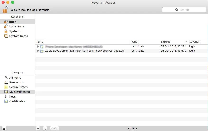 Downloading the certificate from Apple Developer Portal