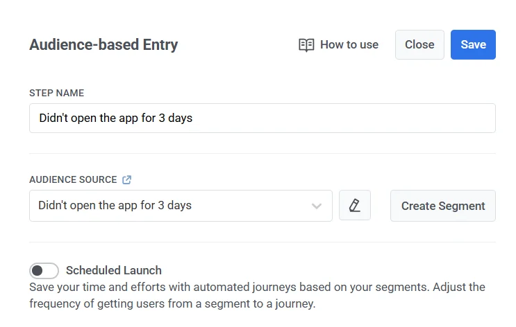 Set up the Audience-based entry