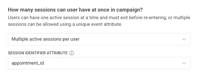 사용자당 여러 활성 세션 선택