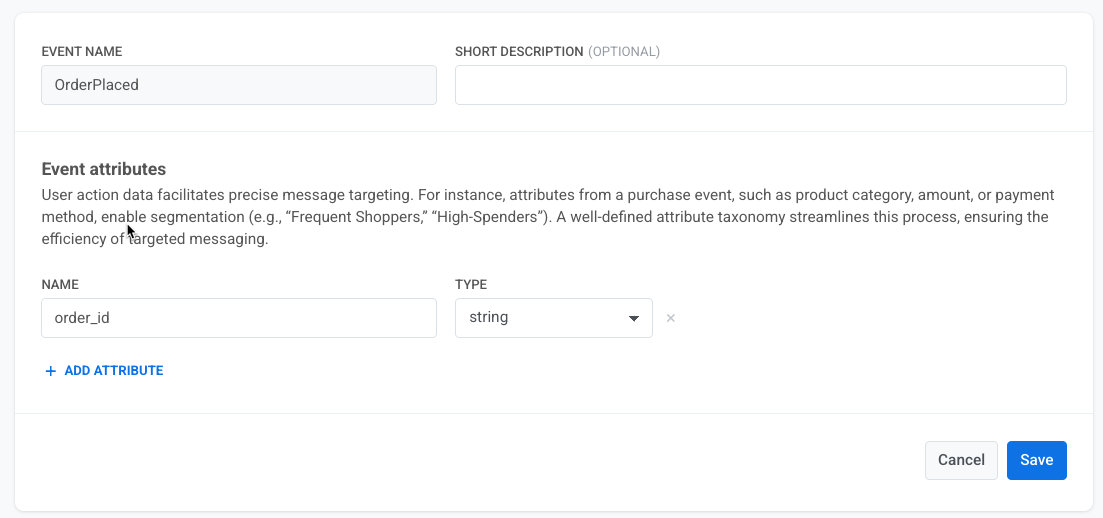 Create OrderPlaced event