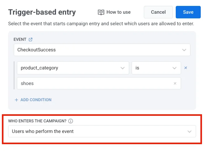 이벤트를 수행하는 사용자 선택