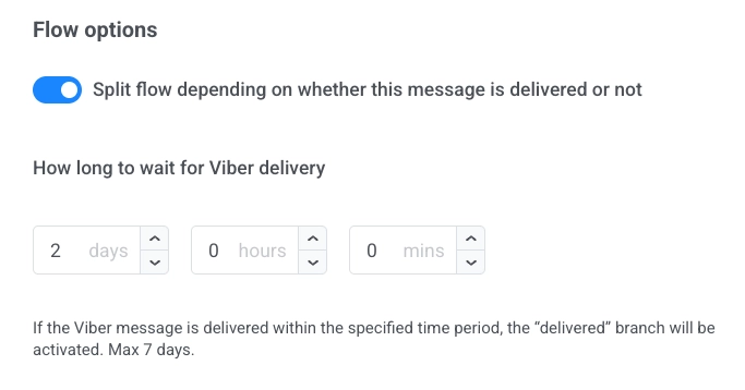 Diviser le flux selon que le message Viber est livré